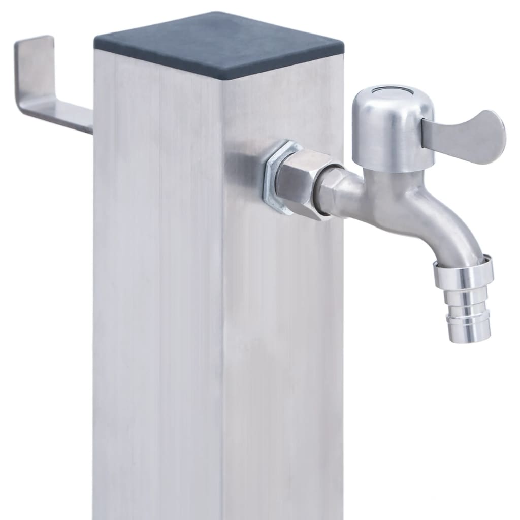 Colonna d'Acqua da Giardino 60 cm Acciaio Inox Quadrato 364497