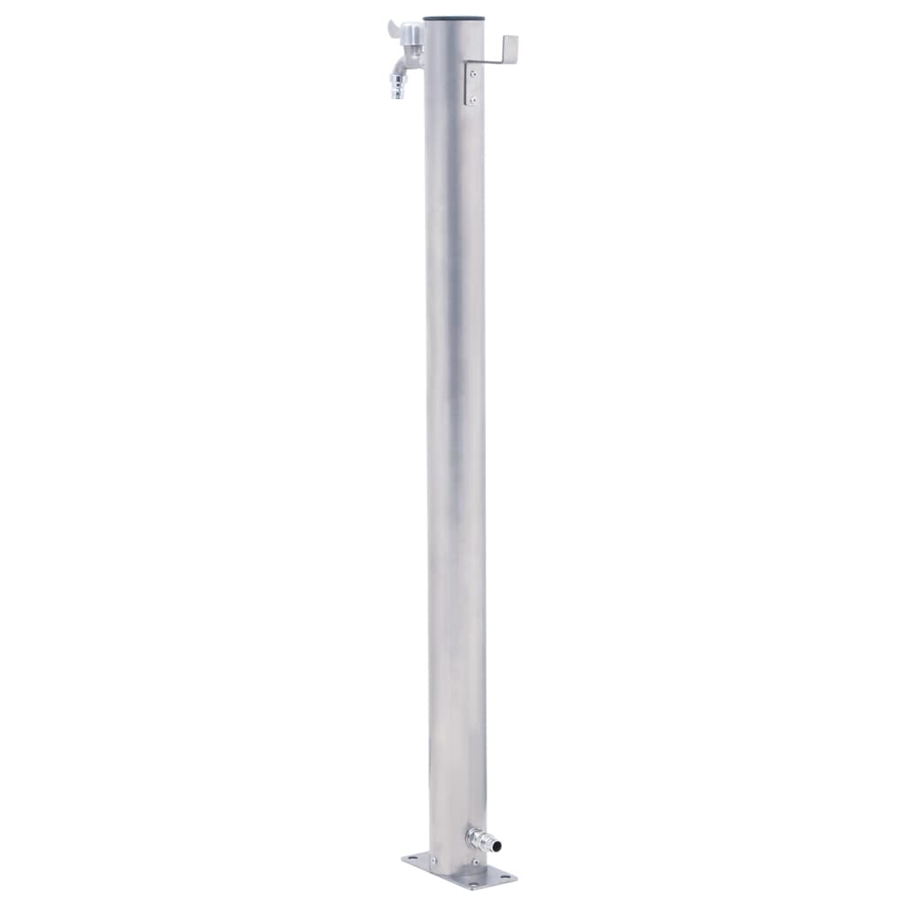 Colonna d'Acqua da Giardino 40 cm Acciaio Inox Rotonda 364500