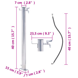 Colonna d'Acqua da Giardino 40 cm Acciaio Inox Rotonda 364500