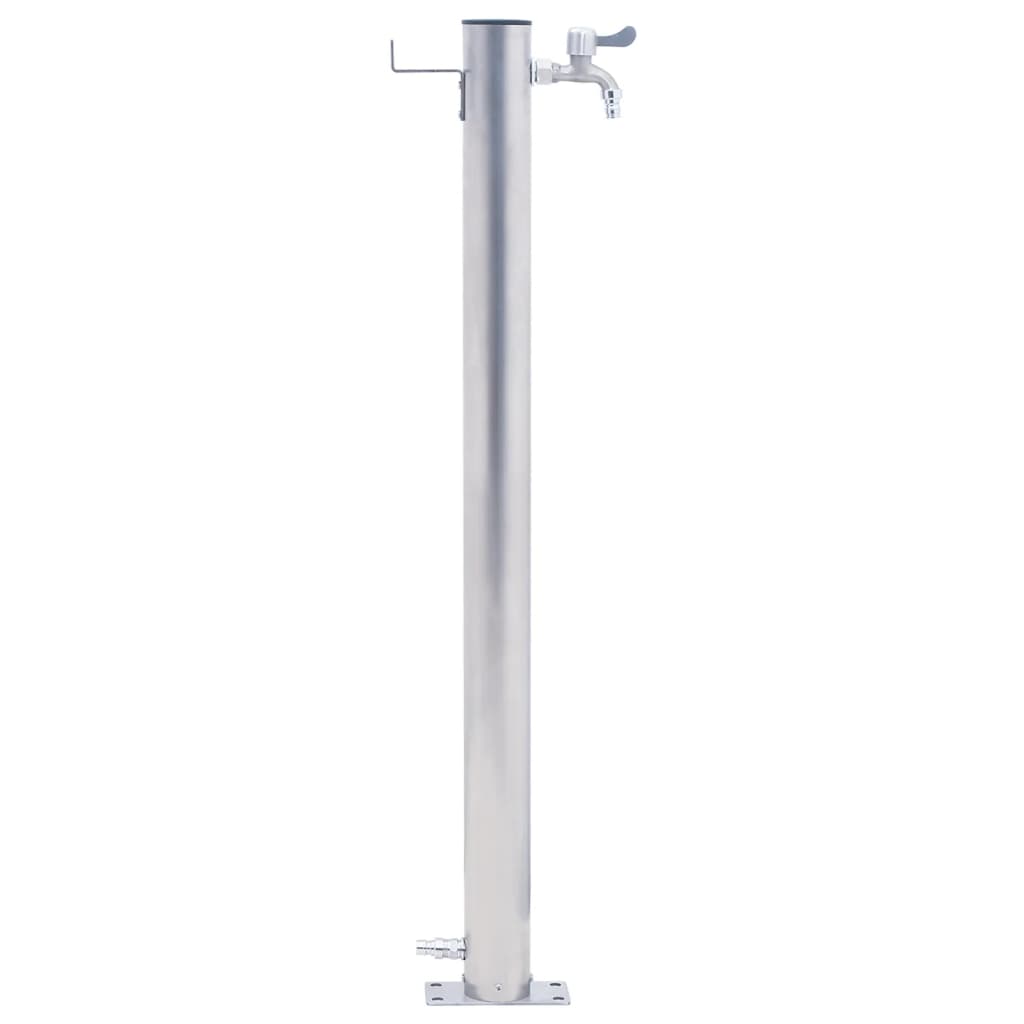 Colonna d'Acqua da Giardino 60 cm Acciaio Inox Rotonda 364501