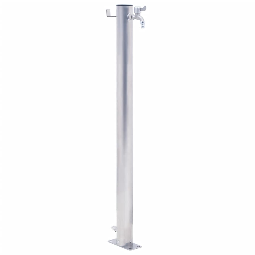 Colonna d'Acqua da Giardino 80 cm Acciaio Inox Rotonda 364502