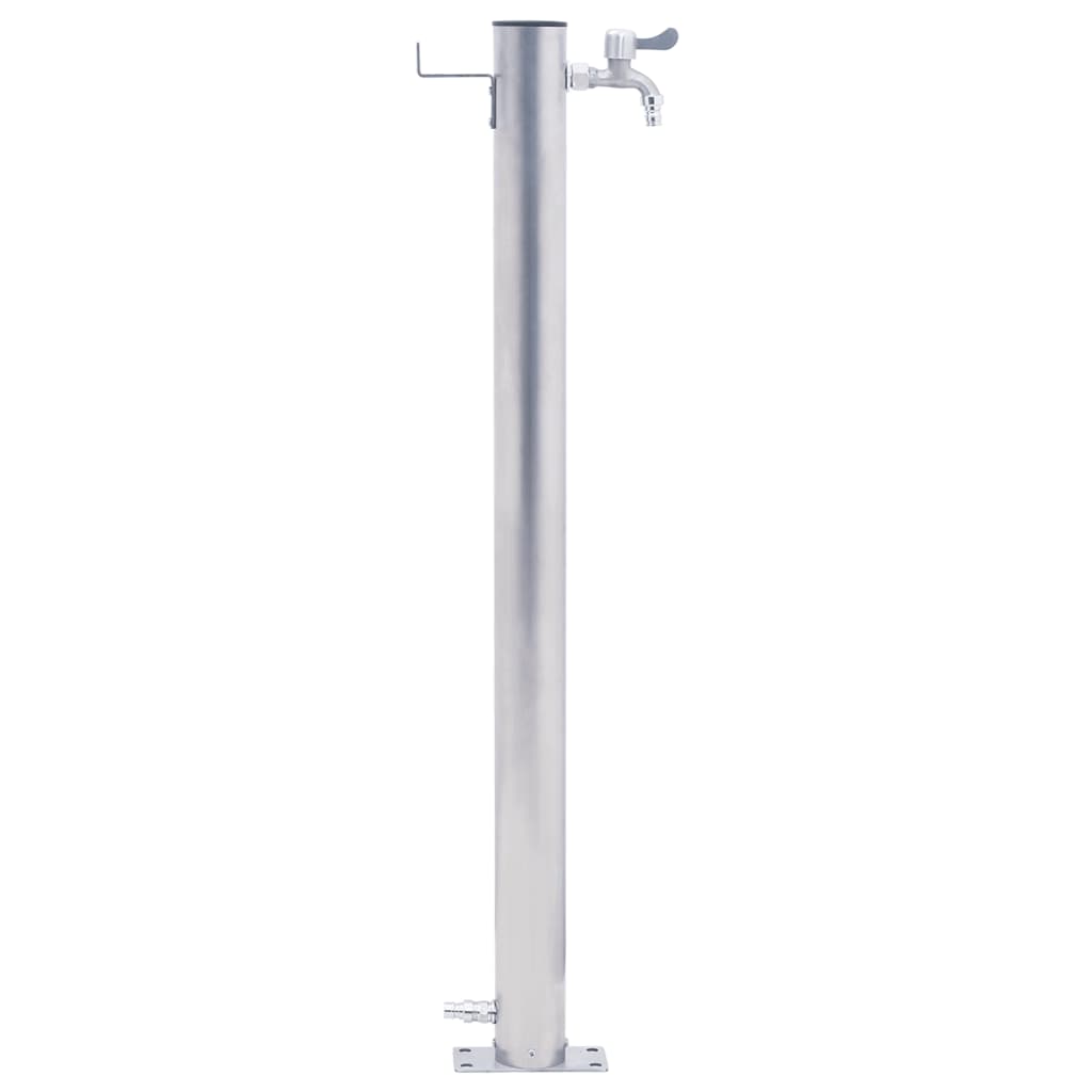 Colonna d'Acqua da Giardino 80 cm Acciaio Inox Rotonda 364502