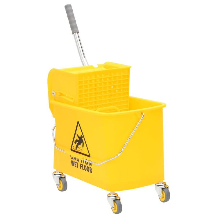 Secchio Mocio con Strizzatoio e Ruote Giallo 20 L Polipropilene cod mxl 103058