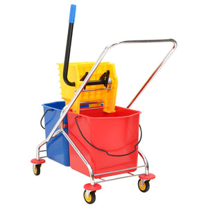 Carrello Pulizie con Secchi e Strizzatoio PP e Acciaio Cromatocod mxl 103438