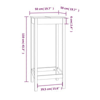 Tavolo da Bar 50x50x110 cm in Legno Massello di Pino 833263