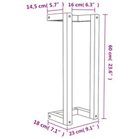 Portasciugamani Bianco 23x18x60 cm in Legno Massello di Pino 833268