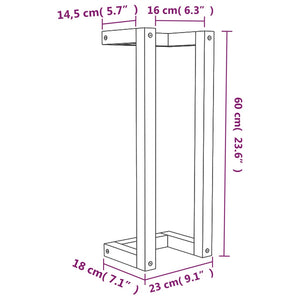 Portasciugamani Bianco 23x18x60 cm in Legno Massello di Pino 833268