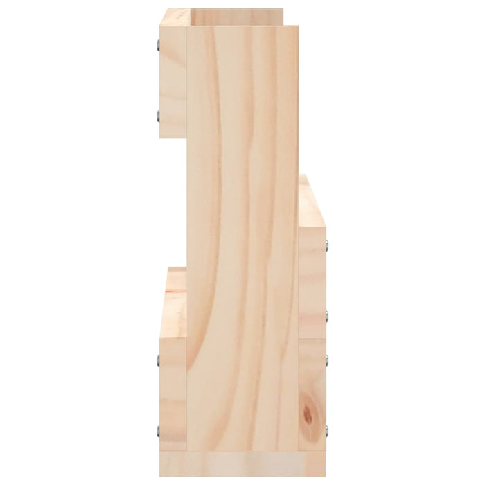 Scarpiere a Parete 2 pz 59x9x23 cm Legno Massello di Pino 833273