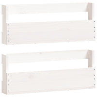 Scarpiere a Parete 2 pz Bianco 59x9x23cm Legno Massello di Pino 833274