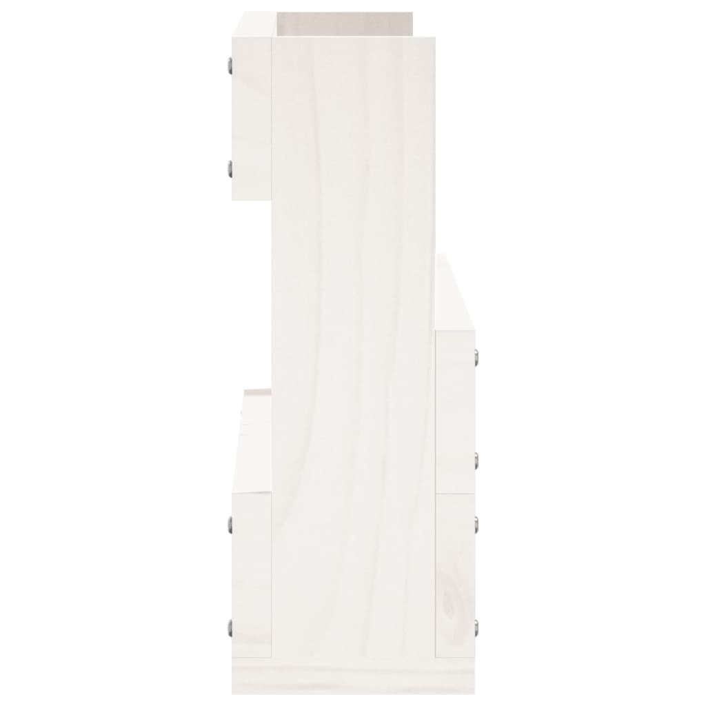 Scarpiere a Parete 2 pz Bianco 59x9x23cm Legno Massello di Pino 833274