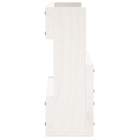 Scarpiere a Parete 2 pz Bianco 59x9x23cm Legno Massello di Pino 833274