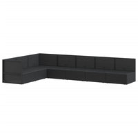 Set Salotto da Giardino con Cuscini 7pz Nero Polyrattan 3187100