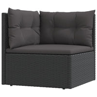 Set Salotto da Giardino con Cuscini 7pz Nero Polyrattan 3187121