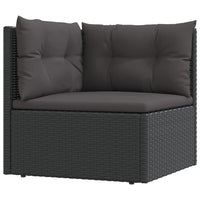 Set Salotto da Giardino con Cuscini 7pz Nero Polyrattan 3187135