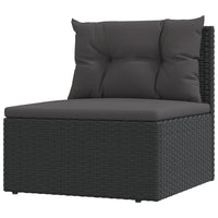 Set Salotto da Giardino con Cuscini 7pz Nero Polyrattan 3187135