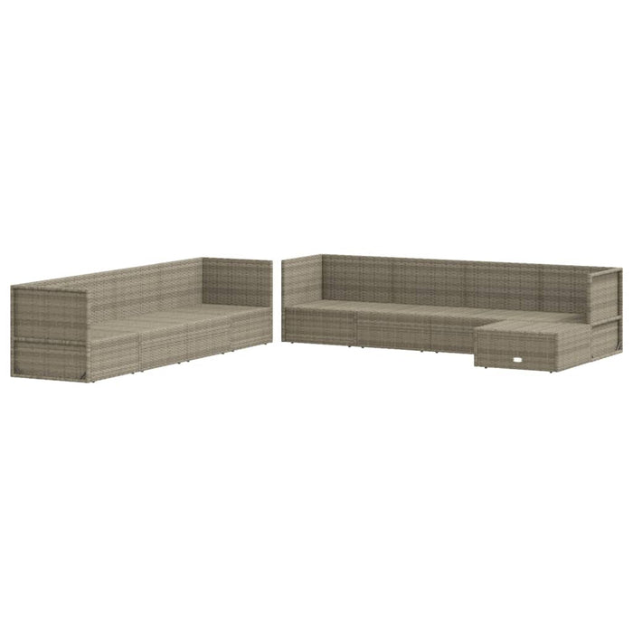 Set Divani da Giardino 9 pz con Cuscini in Polyrattan Grigio 3187178