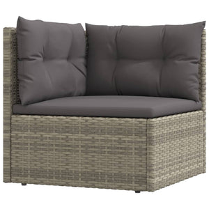 Set Divani da Giardino 9 pz con Cuscini in Polyrattan Grigio 3187178