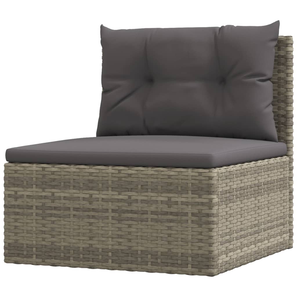 Set Divani da Giardino 9 pz con Cuscini in Polyrattan Grigio 3187178