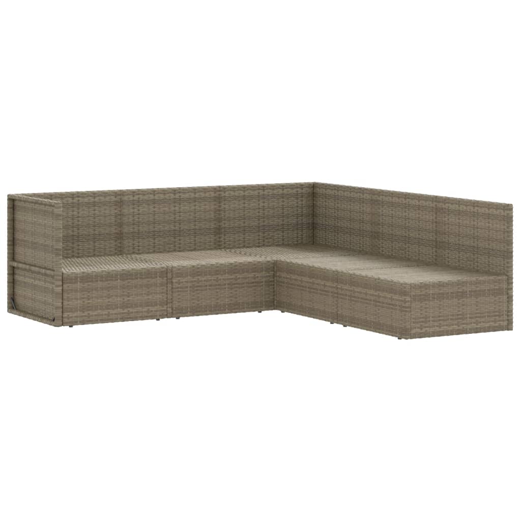 Set Divani da Giardino 5 pz con Cuscini in Polyrattan Grigio 3187179