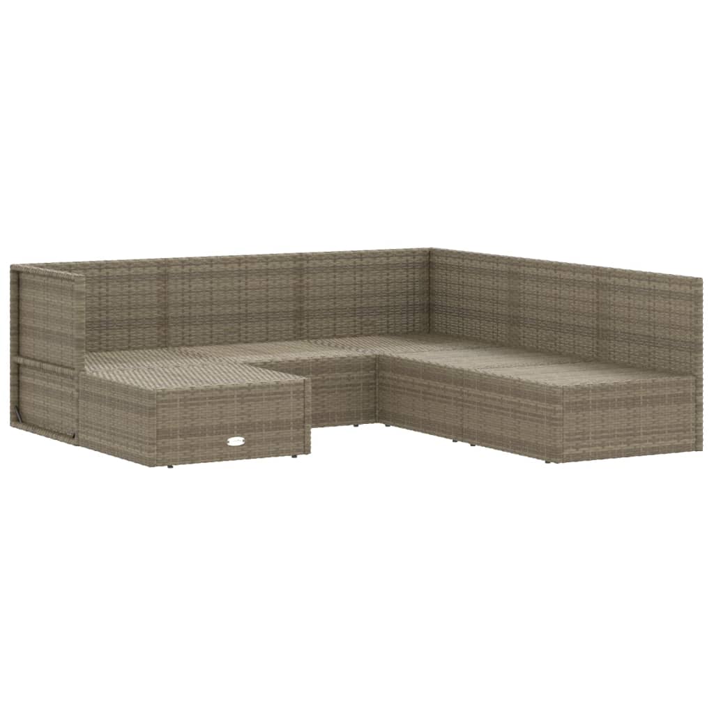 Set Divani da Giardino 6 pz con Cuscini in Polyrattan Grigio 3187180