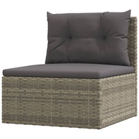 Set Divani da Giardino 9 pz con Cuscini in Polyrattan Grigio 3187186