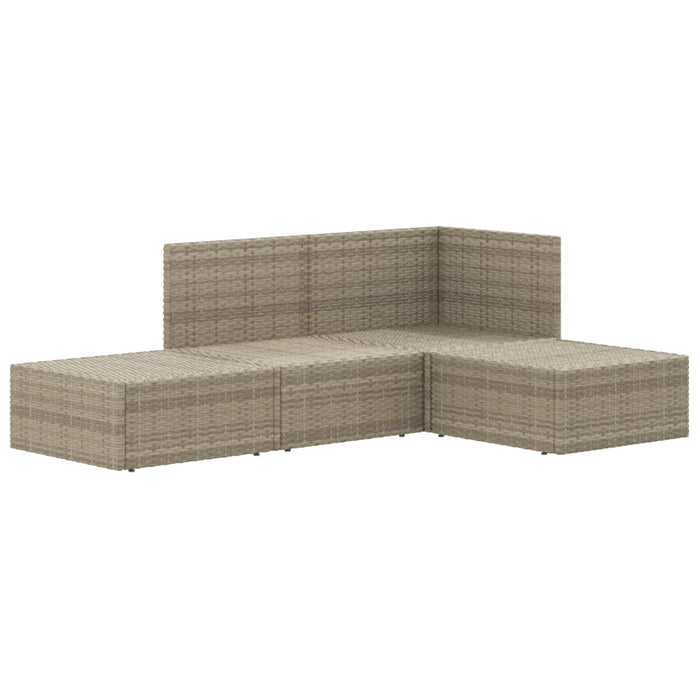 Set Divani da Giardino 4 pz con Cuscini in Polyrattan Grigio 3187187