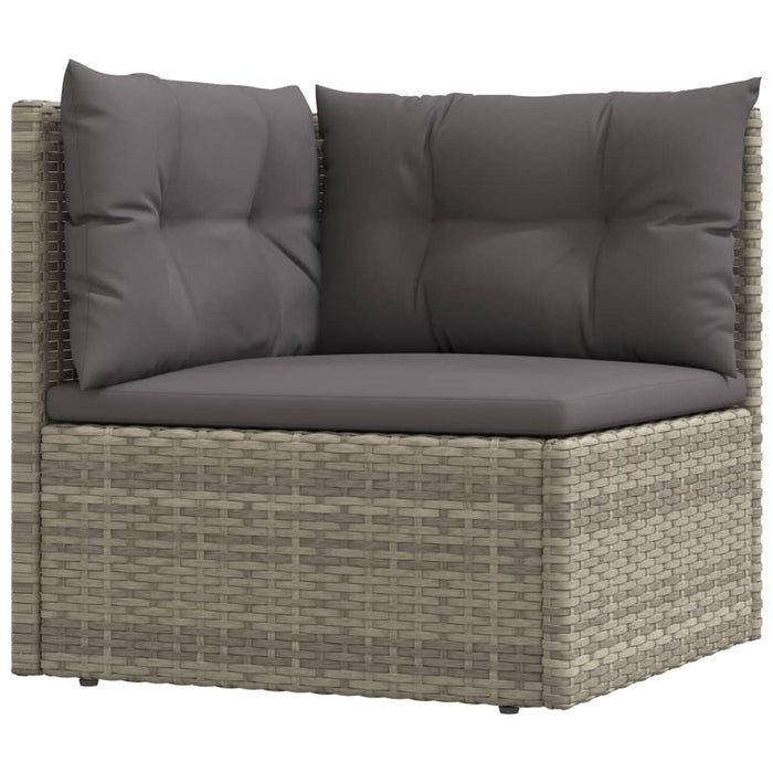 Set Divani da Giardino 4 pz con Cuscini in Polyrattan Grigio 3187187