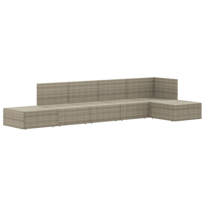 Set Divani da Giardino 6 pz con Cuscini in Polyrattan Grigio 3187190