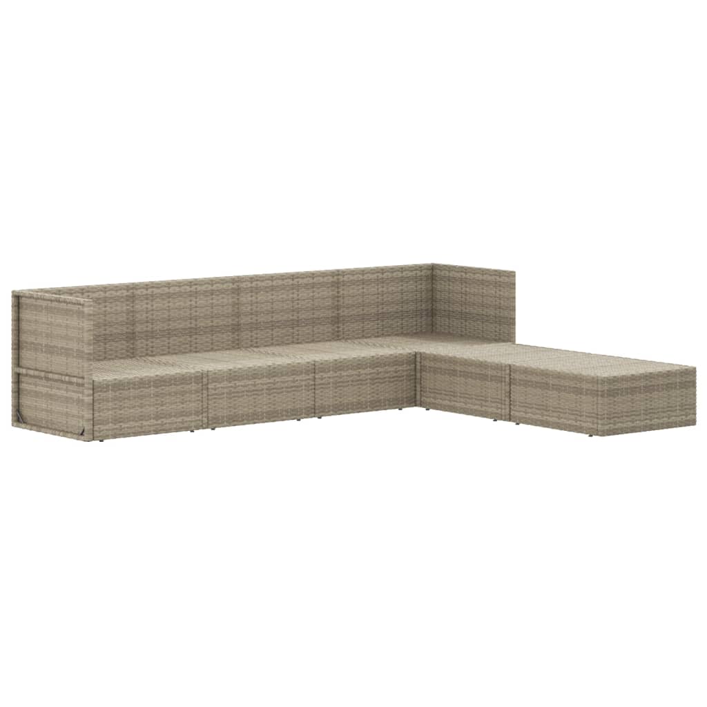 Set Divani da Giardino 6 pz con Cuscini in Polyrattan Grigio 3187192