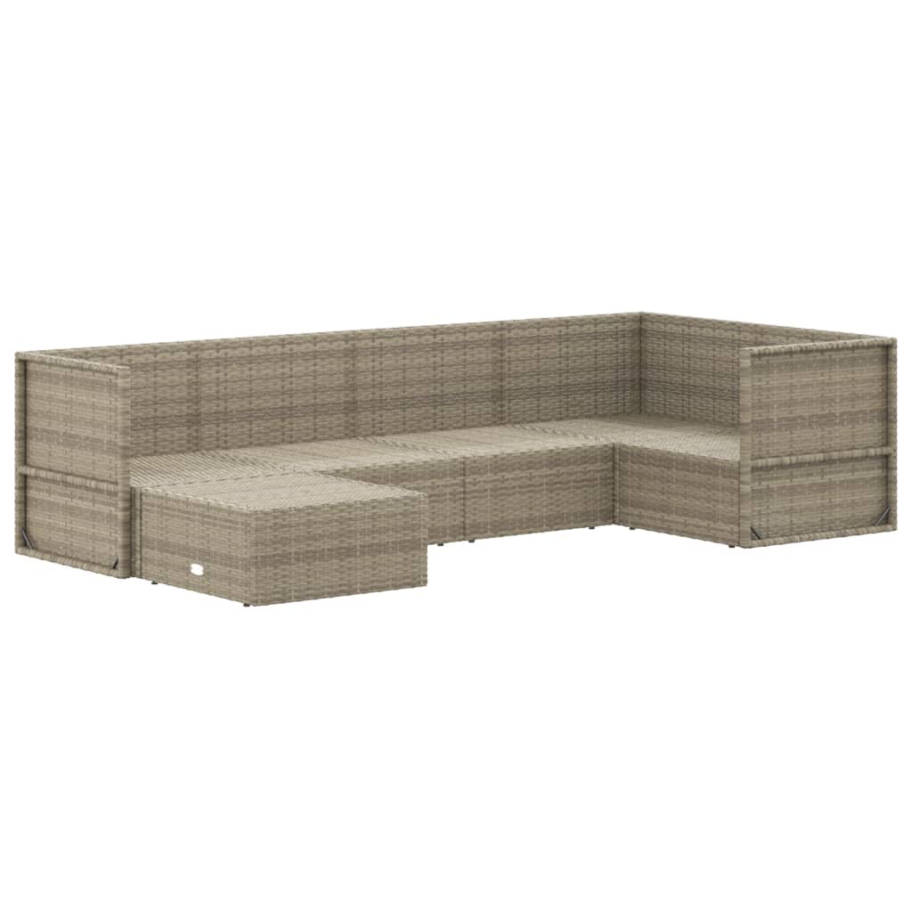 Set Divani da Giardino 6 pz con Cuscini in Polyrattan Grigio 3187196