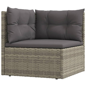 Set Divani da Giardino 6 pz con Cuscini in Polyrattan Grigio 3187196