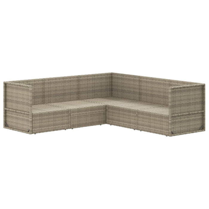 Set Divani da Giardino 5 pz con Cuscini in Polyrattan Grigio 3187200