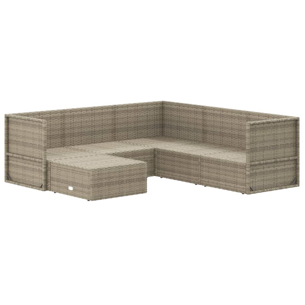 Set Divani da Giardino 6 pz con Cuscini in Polyrattan Grigio 3187201