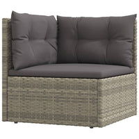 Set Divani da Giardino 6 pz con Cuscini in Polyrattan Grigio 3187201