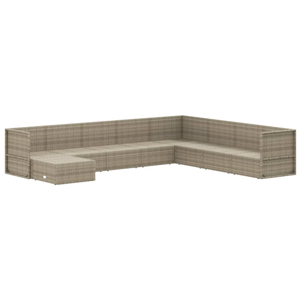 Set Divani da Giardino 9 pz con Cuscini in Polyrattan Grigio 3187209