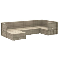 Set Divani da Giardino 6 pz con Cuscini in Polyrattan Grigio 3187213