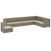 Set Divani da Giardino 8 pz con Cuscini in Polyrattan Grigio 3187220