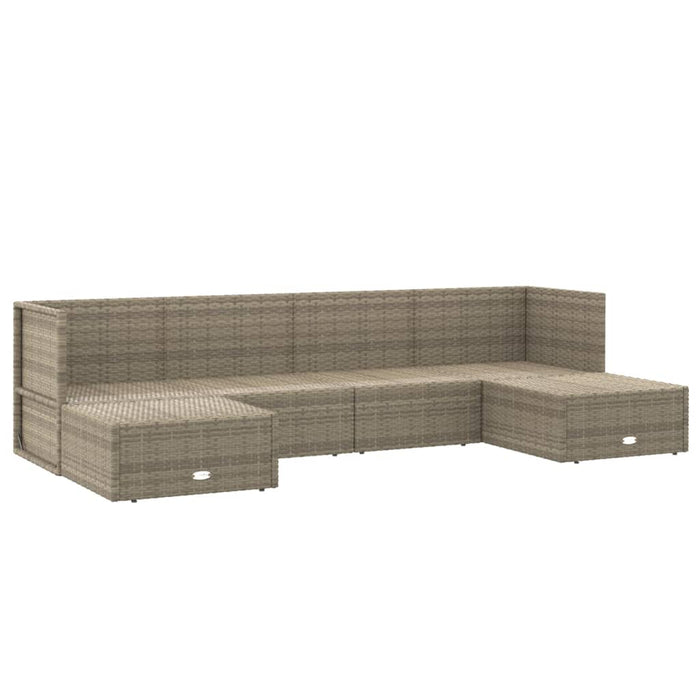 Set Divani da Giardino 6 pz con Cuscini in Polyrattan Grigio 3187234