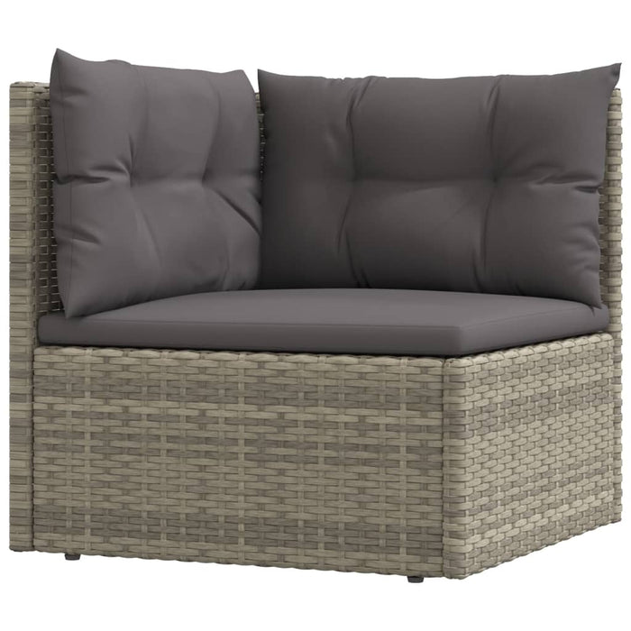 Set Divani da Giardino 6 pz con Cuscini in Polyrattan Grigio 3187234