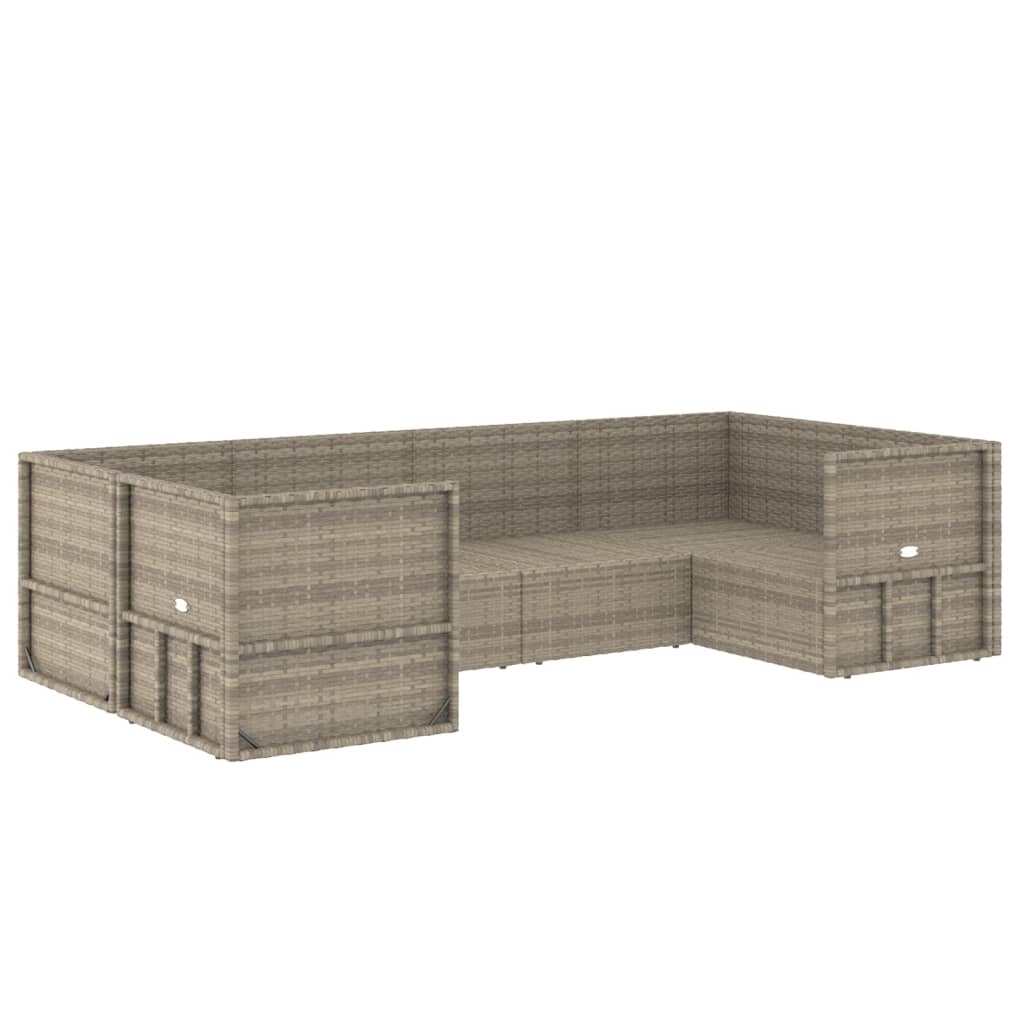 Set Divani da Giardino 6 pz con Cuscini in Polyrattan Grigio 3187246