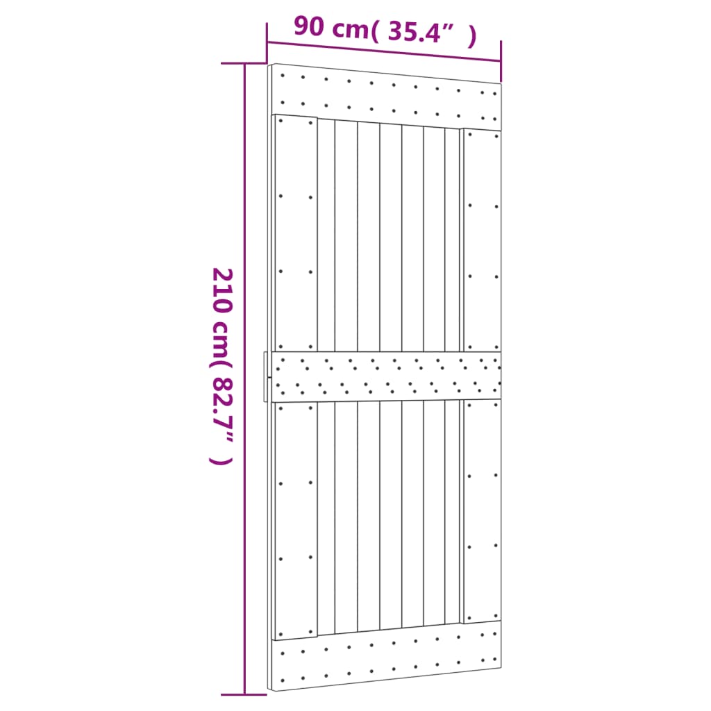 Porta 90x210 cm in Legno Massello di Pino 154439