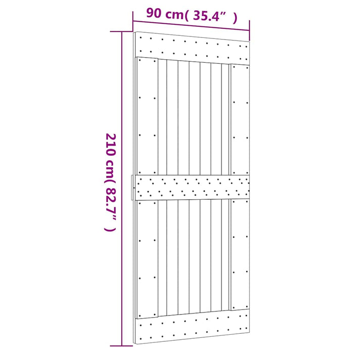 Porta 90x210 cm in Legno Massello di Pino 154439