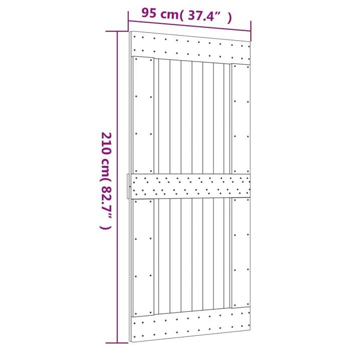 Porta 95x210 cm in Legno Massello di Pino 154440