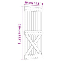 Porta 80x210 cm in Legno Massello di Pino 154443