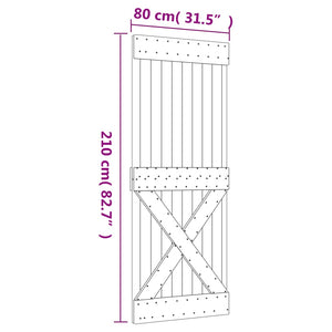 Porta 80x210 cm in Legno Massello di Pino 154443