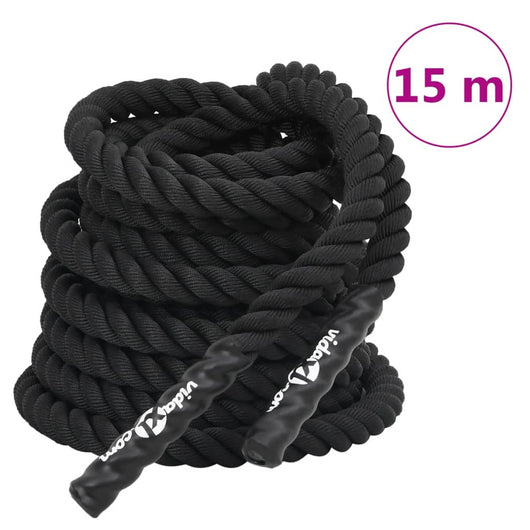 Corda da Allenamento Nera 15 m 11 kg in Poliestere 94268