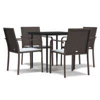 Set Pranzo da Giardino 5pz con Cuscini in Polyrattan e Acciaio 3186938