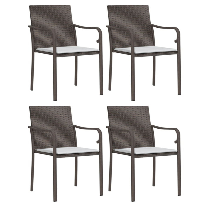 Set Pranzo da Giardino 5pz con Cuscini in Polyrattan e Acciaio 3186938