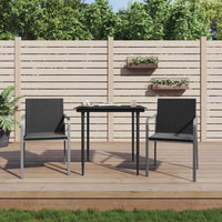 Set Pranzo da Giardino 3pz con Cuscini in Polyrattan e Acciaio 3186939