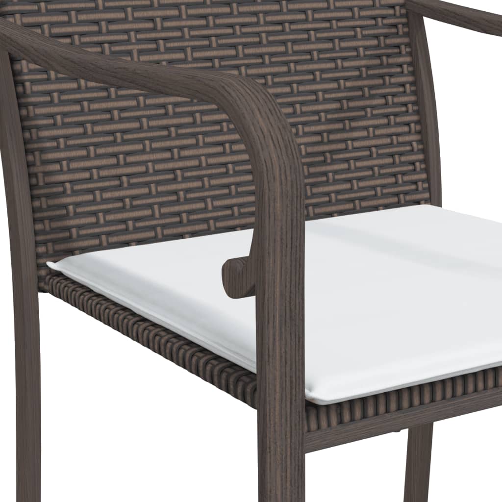 Set Pranzo da Giardino 9 pz con Cuscini in Polyrattan e Acciaio 3186950